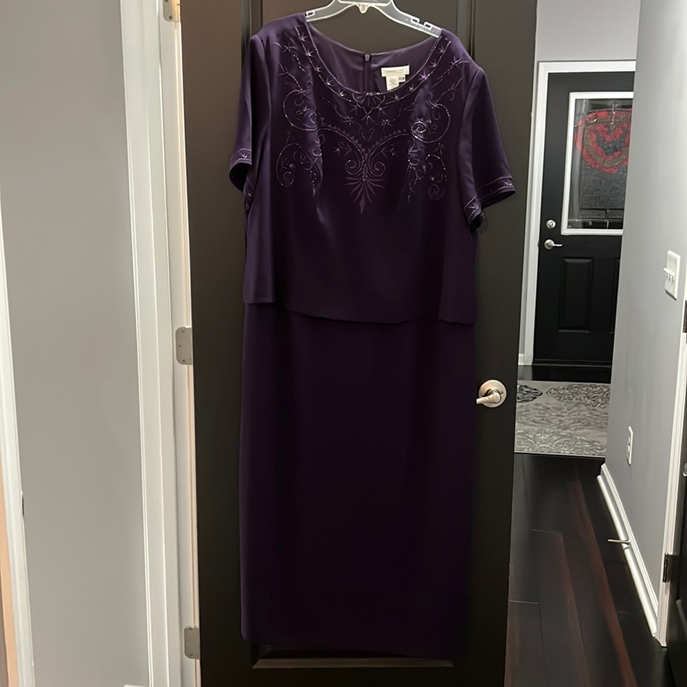 Coldwater Creek Purple Embellished Layered Women's Dress
